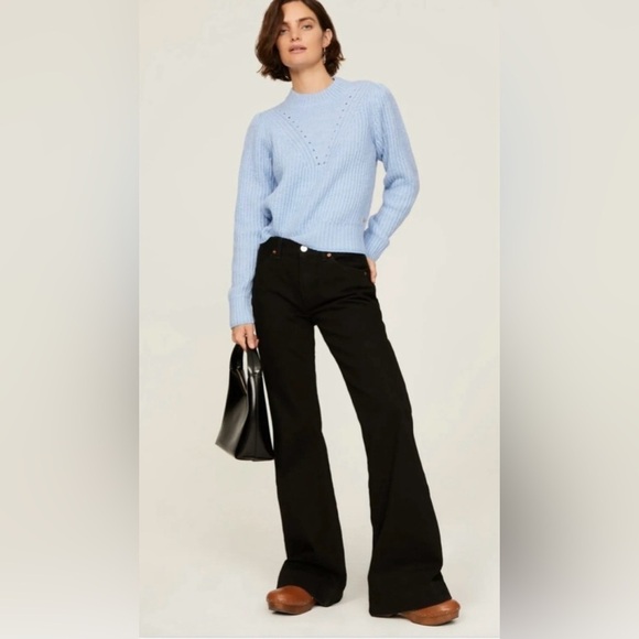 NWT Re/Done 70s Low Rise Bell Bottom Jeans in Black, Size 26 - Picture 4 of 13